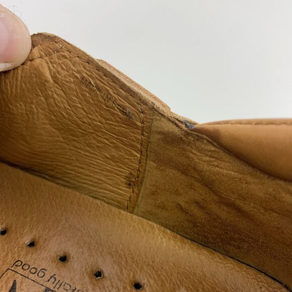 Pikolinos Leather Slip On Shoe Brown Tan Flat Round Toe Gore Womens 37 US 6.5 - Picture 7 of 13